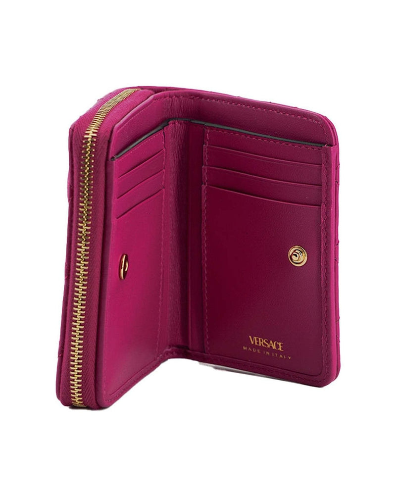 Versace Elegant Quilted Leather Purple Wallet Glam Steals