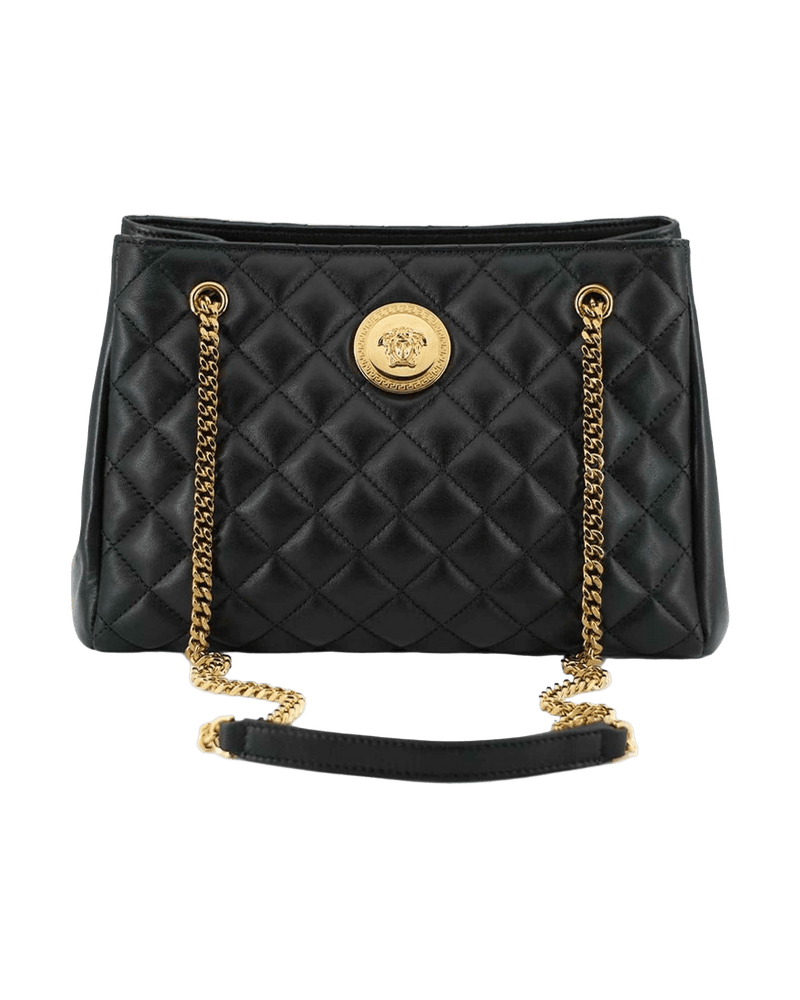 Versace Elegant Quilted Nappa Leather Tote Bag Glam Steals