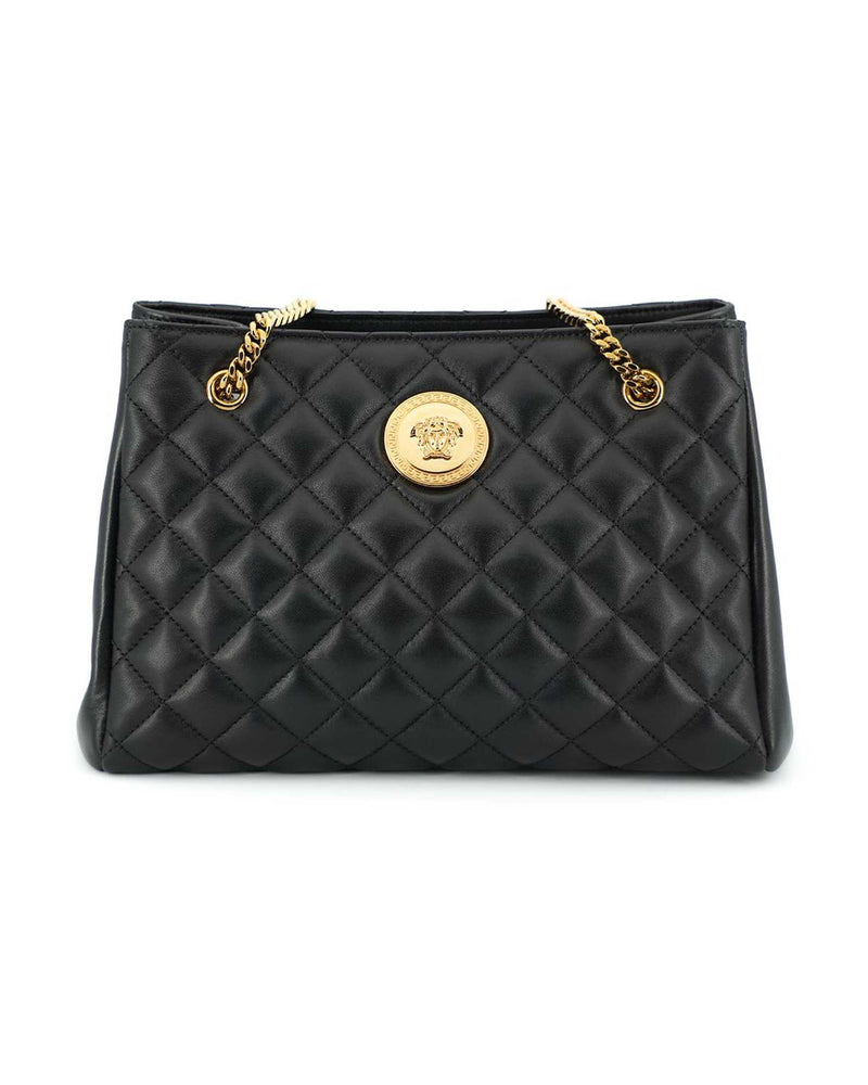 Versace Elegant Quilted Nappa Leather Tote Bag Glam Steals