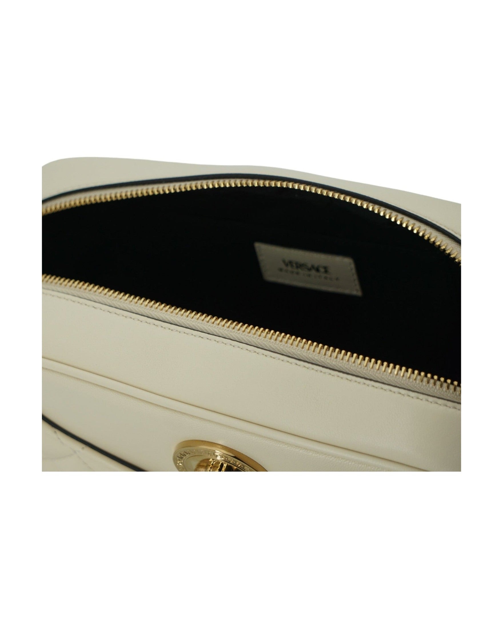 Versace Elegant Leather Camera Shoulder White Bag Glam Steals