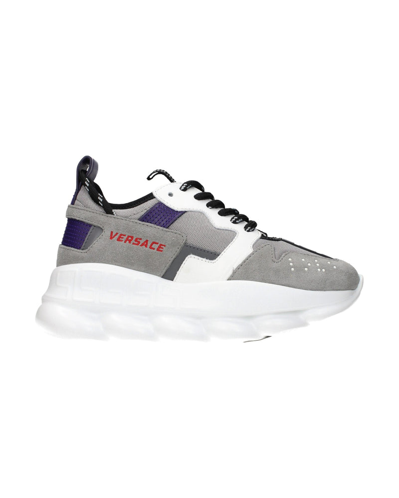 Versace Gray Leather Athletic Sneakers Glam Steals