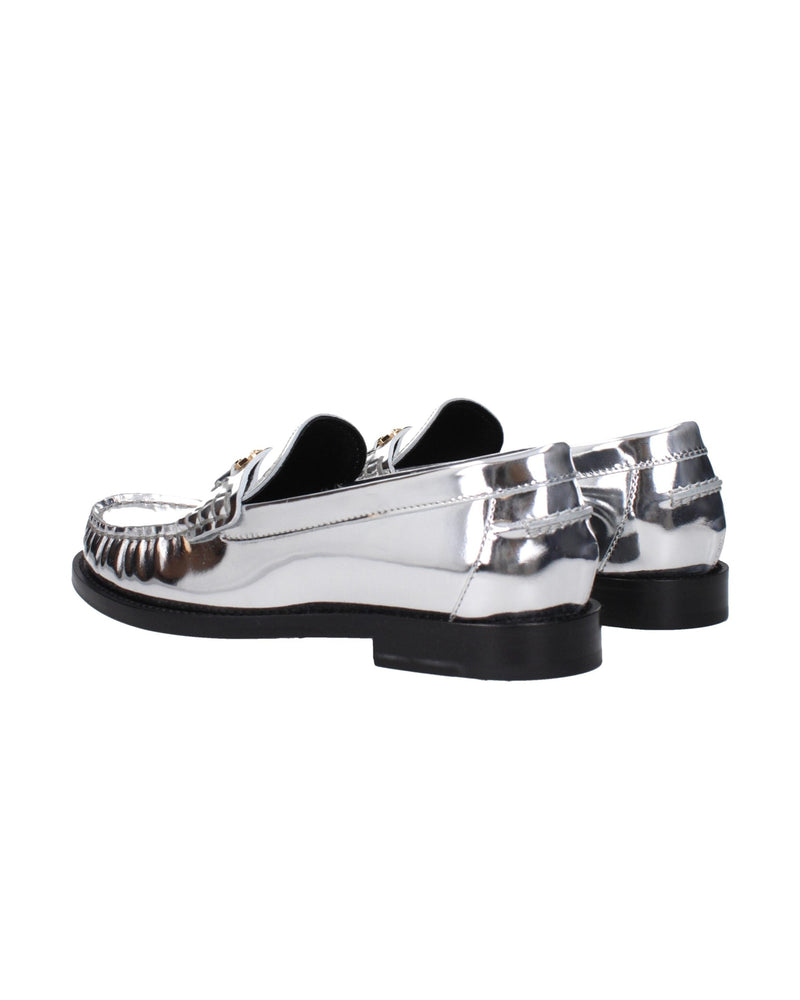 Versace Gray Leather Slip On Loafers Glam Steals