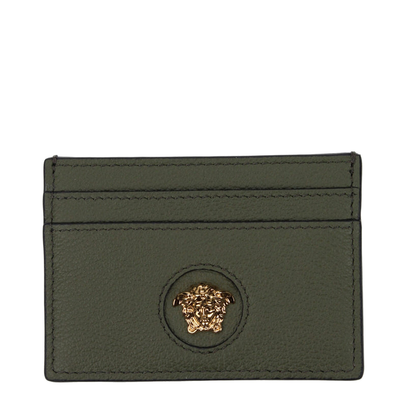 Versace Green Leather Cardholder Glam Steals