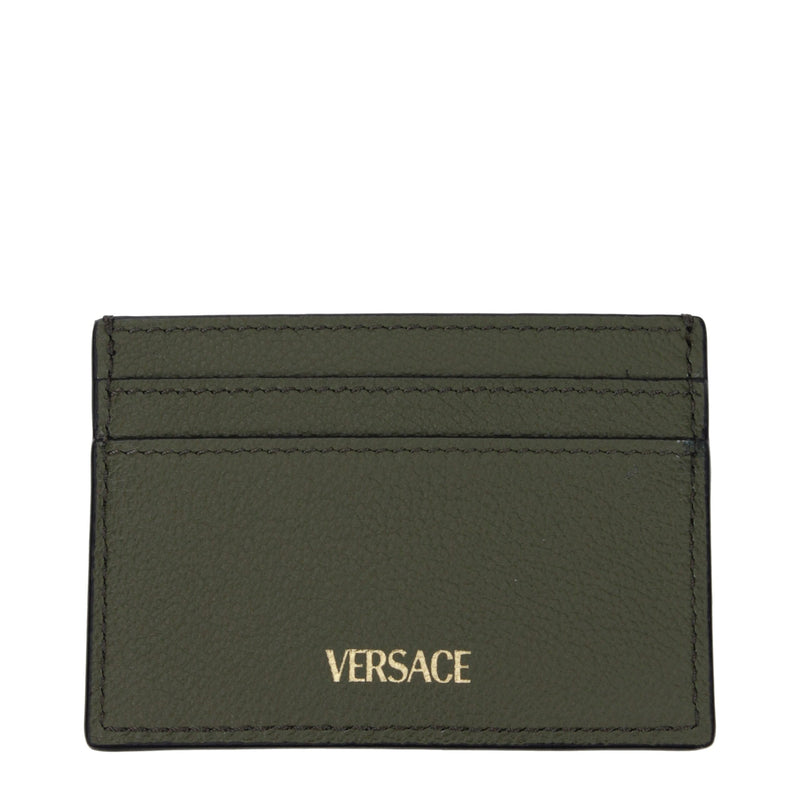 Versace Green Leather Cardholder Glam Steals