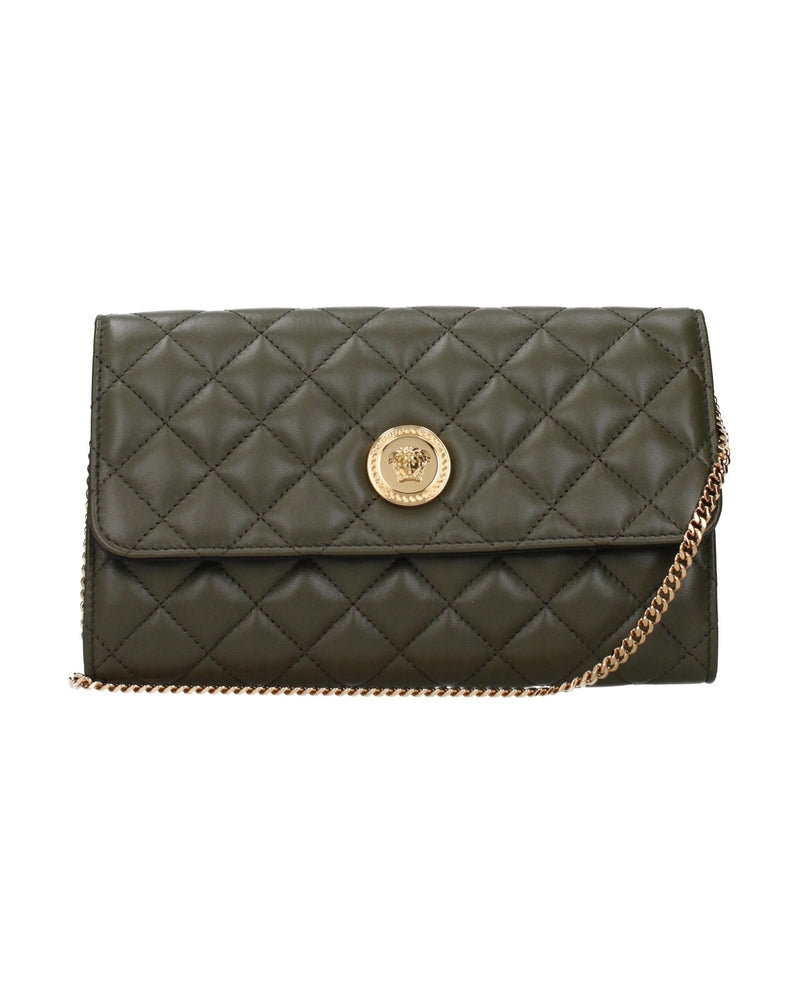 Versace Green Leather Clutch Bag Glam Steals