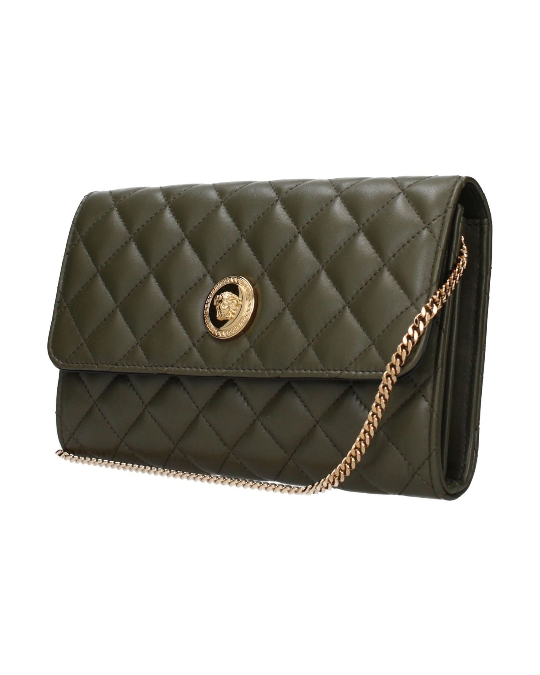Versace Green Leather Clutch Bag Glam Steals