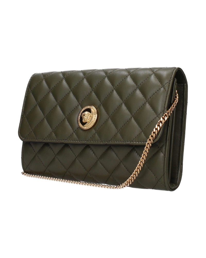 Versace Green Leather Clutch Bag Glam Steals