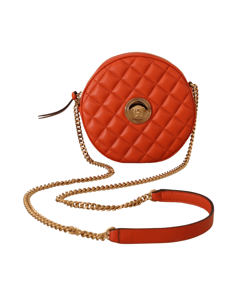 Versace Leather Elegant Round Nappa Crossbody Bag Glam Steals