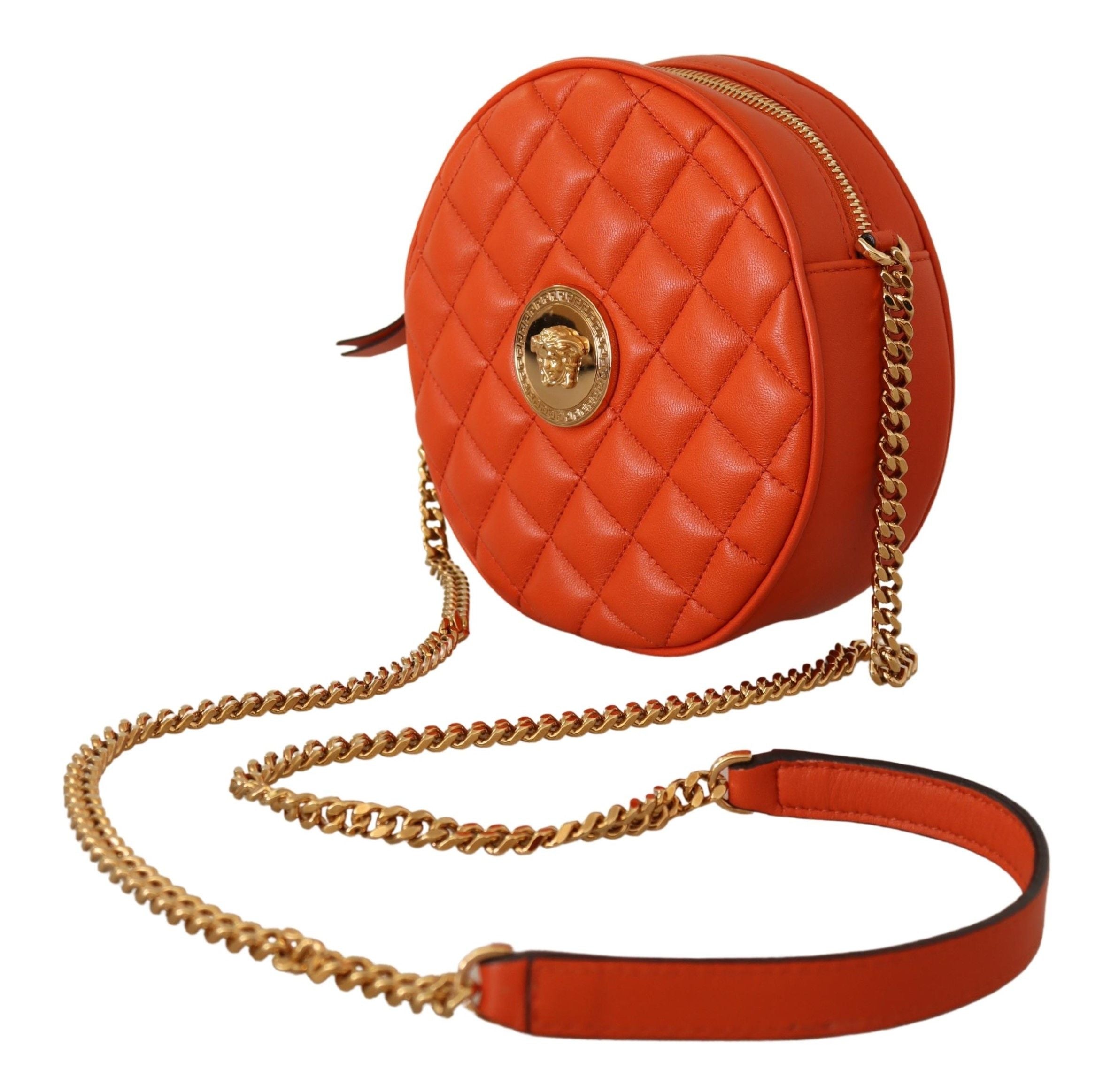 Versace Leather Elegant Round Nappa Crossbody Bag Glam Steals