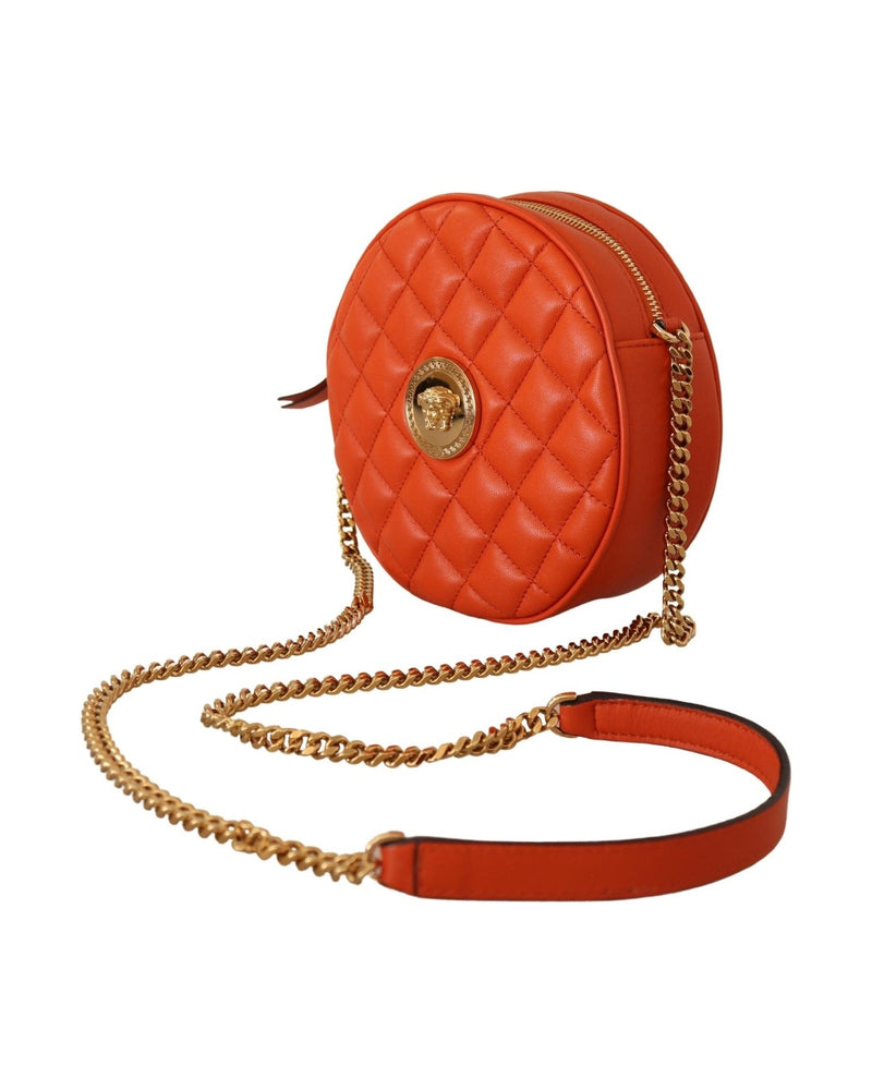 Versace Leather Elegant Round Nappa Crossbody Bag Glam Steals