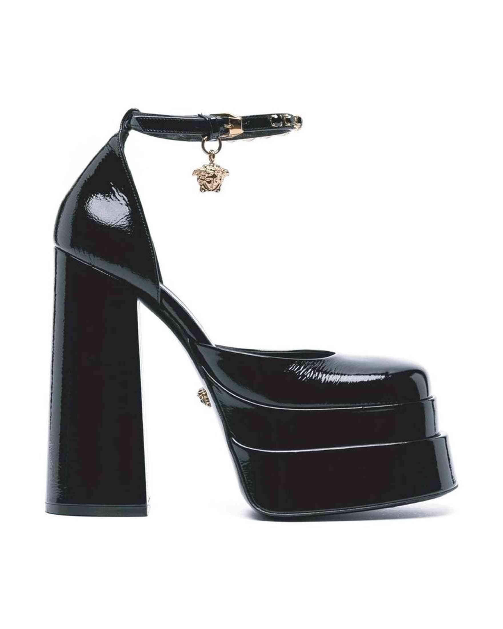 Versace Leather Platform Sandals Glam Steals