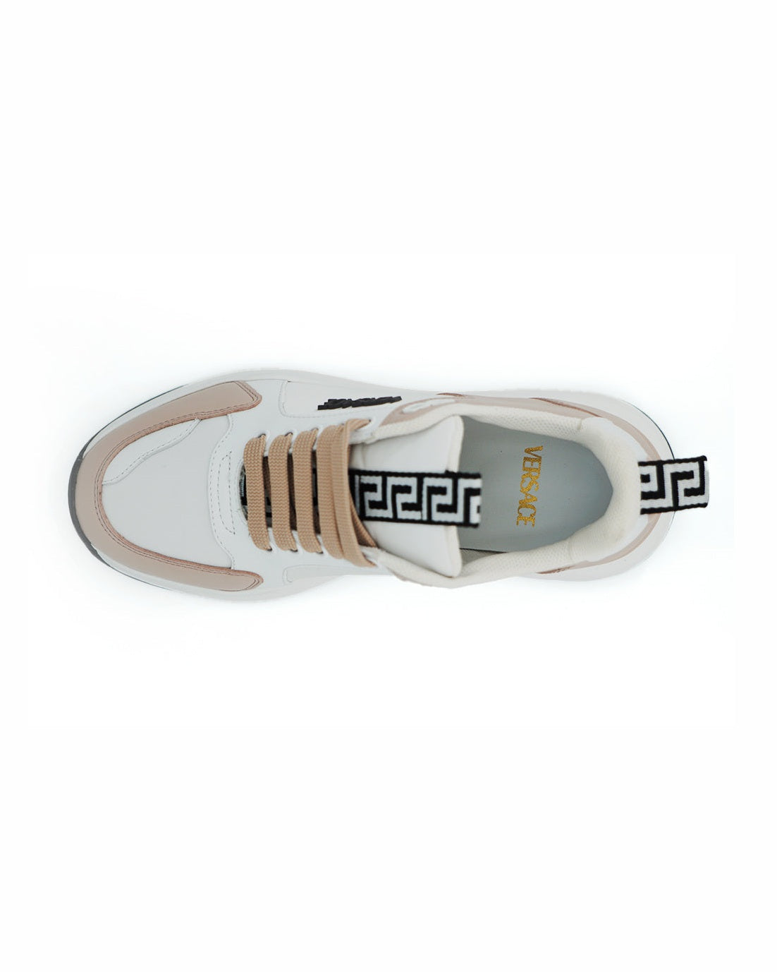 Versace Light Pink Leather White Calf Sneakers Glam Steals