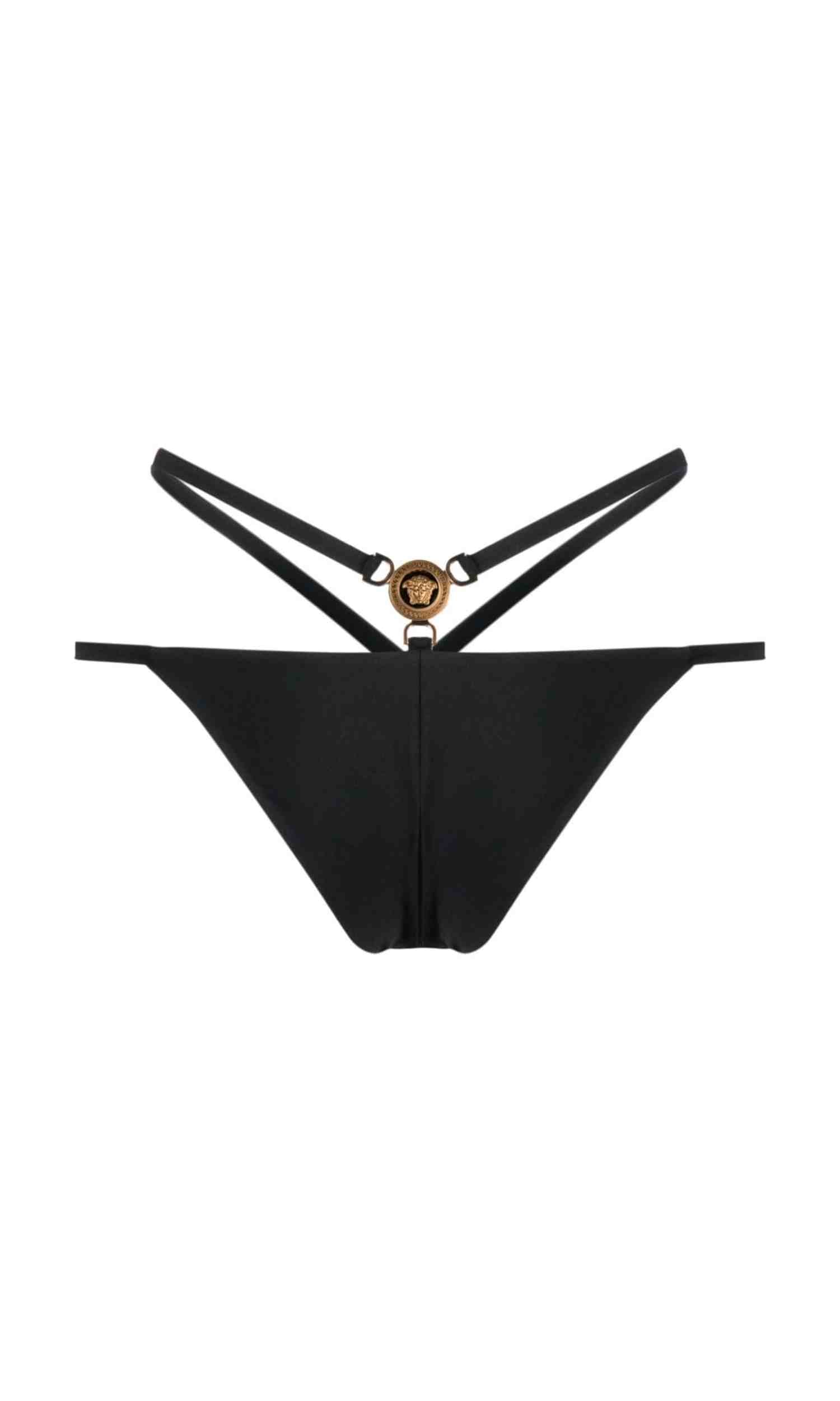 Versace Medusa Plaque Strappy Bikini Bottoms Glam Steals