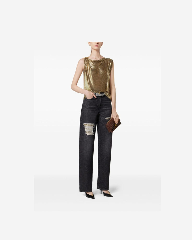 Versace Mesh Metal Regular Fit Jeans Glam Steals