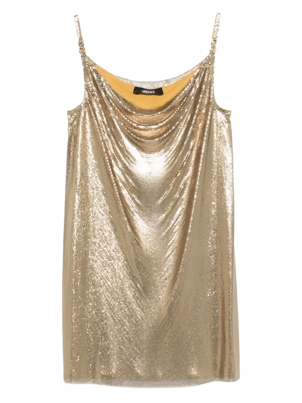 Versace Metallic Mesh Mini Dress with Slip Glam Steals