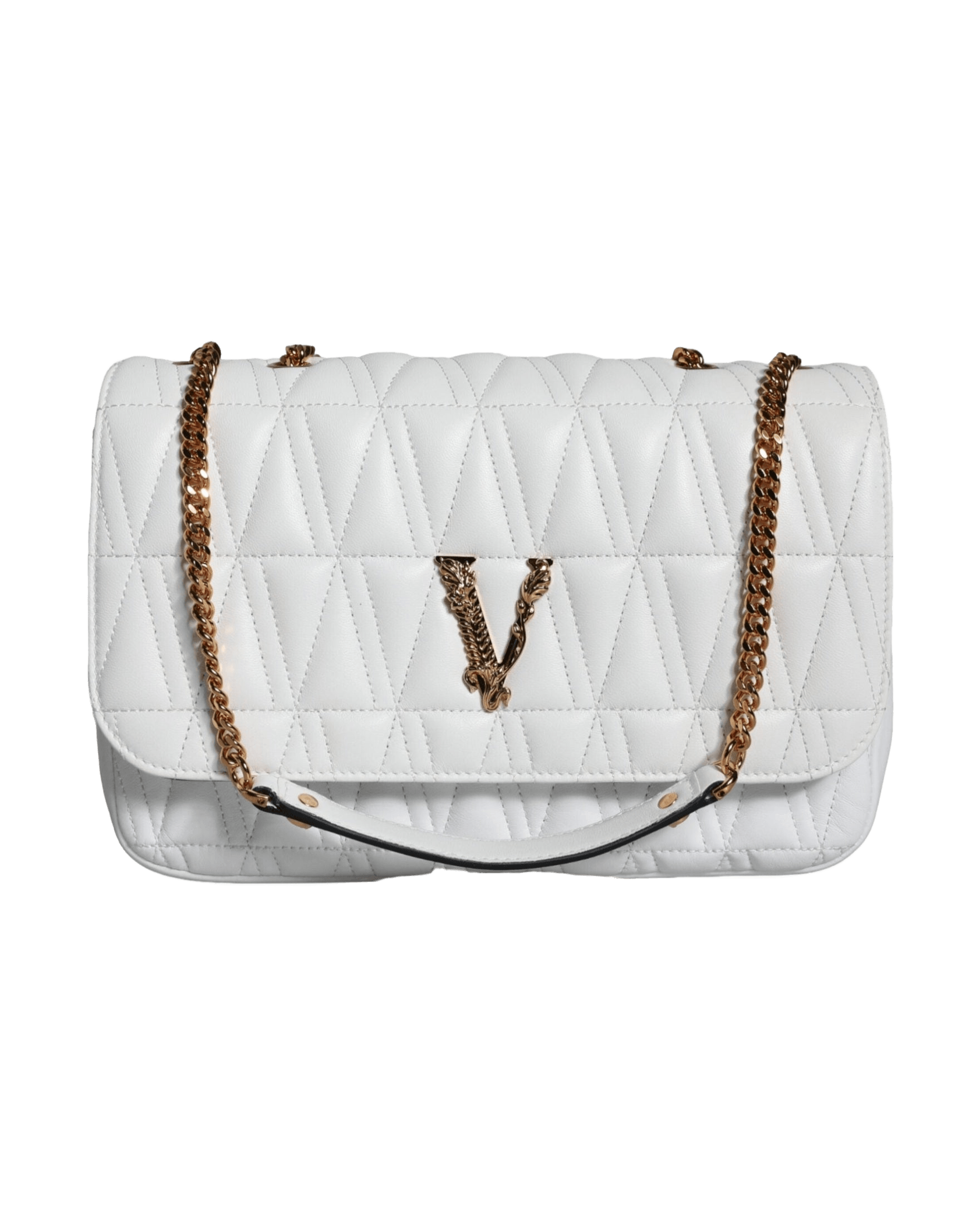 Versace Mini Nappa Leather Crossbody Shoulder White Bag Glam Steals