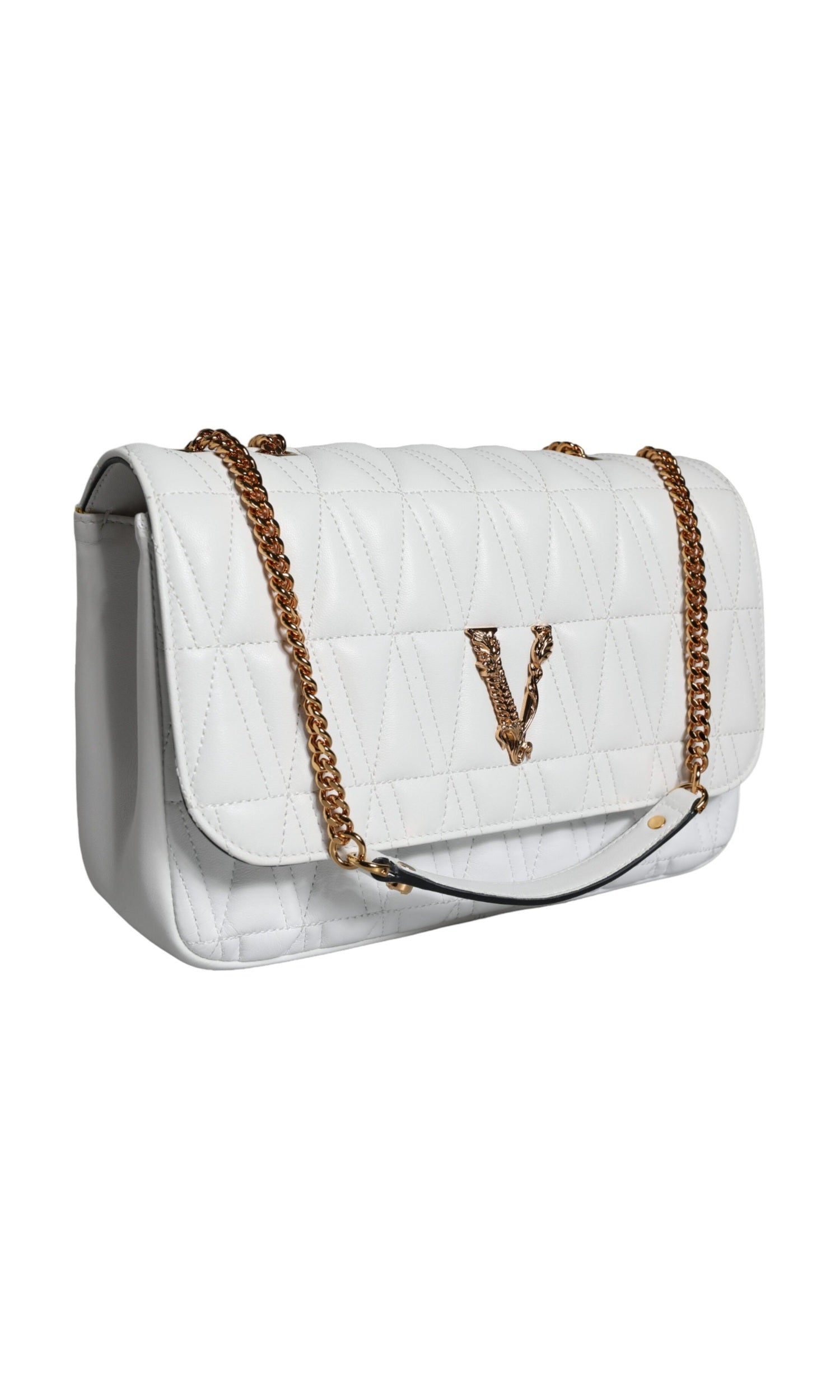 Versace Mini Nappa Leather Crossbody Shoulder White Bag Glam Steals