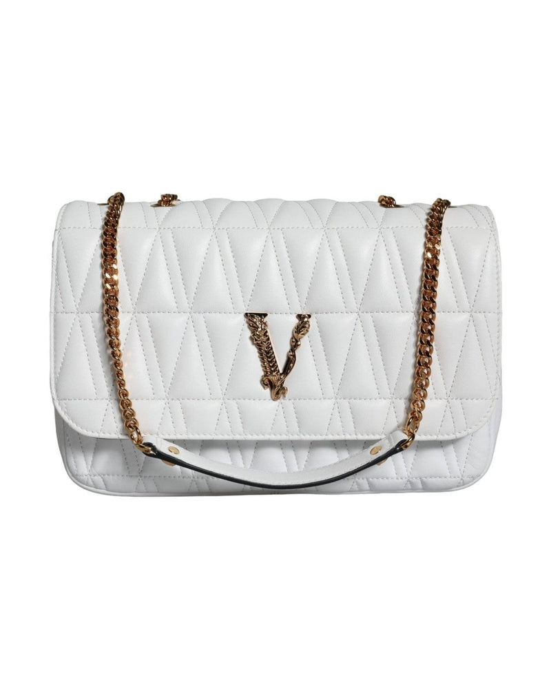 Versace Mini Nappa Leather Crossbody Shoulder White Bag Glam Steals