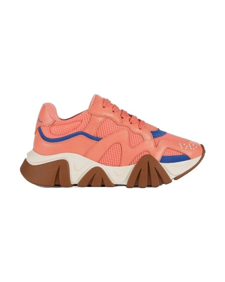 Versace Orange Leather Chunky Sneakers Sneakers