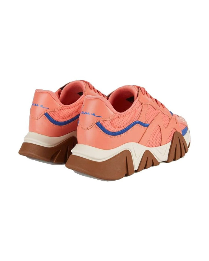 Versace Orange Leather Chunky Sneakers Glam Steals