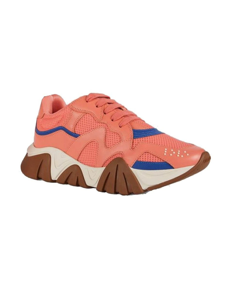 Versace Orange Leather Chunky Sneakers Glam Steals