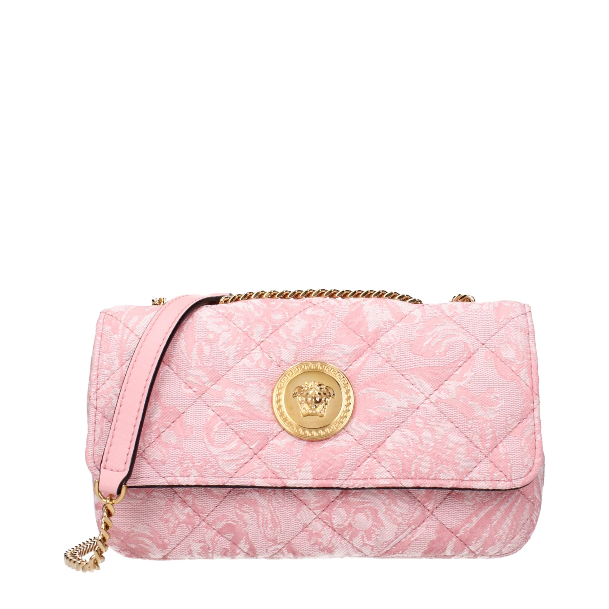 Versace Pink Fabric Shoulder Bag Glam Steals