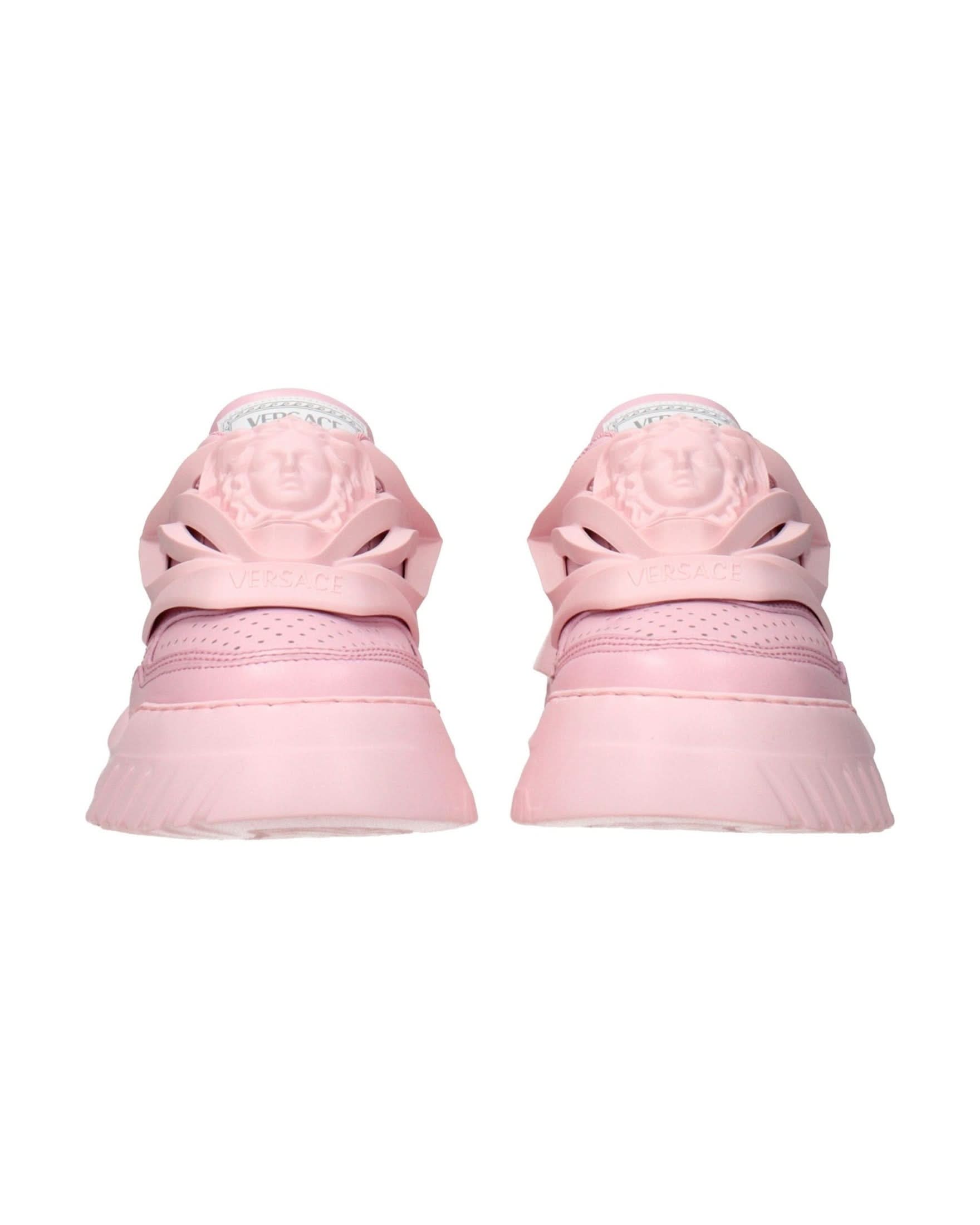 Versace Pink Leather Chunky Sneakers Glam Steals