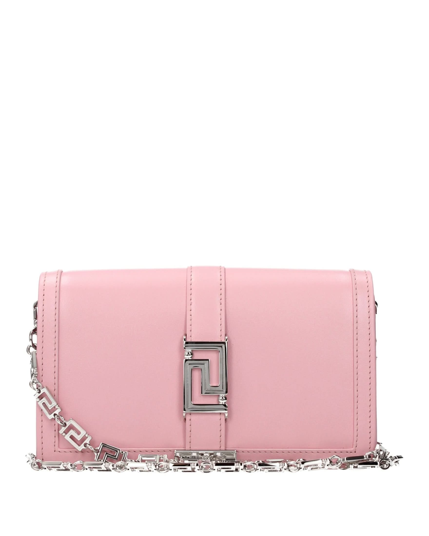 Versace Pink Leather Shoulder Bag Glam Steals