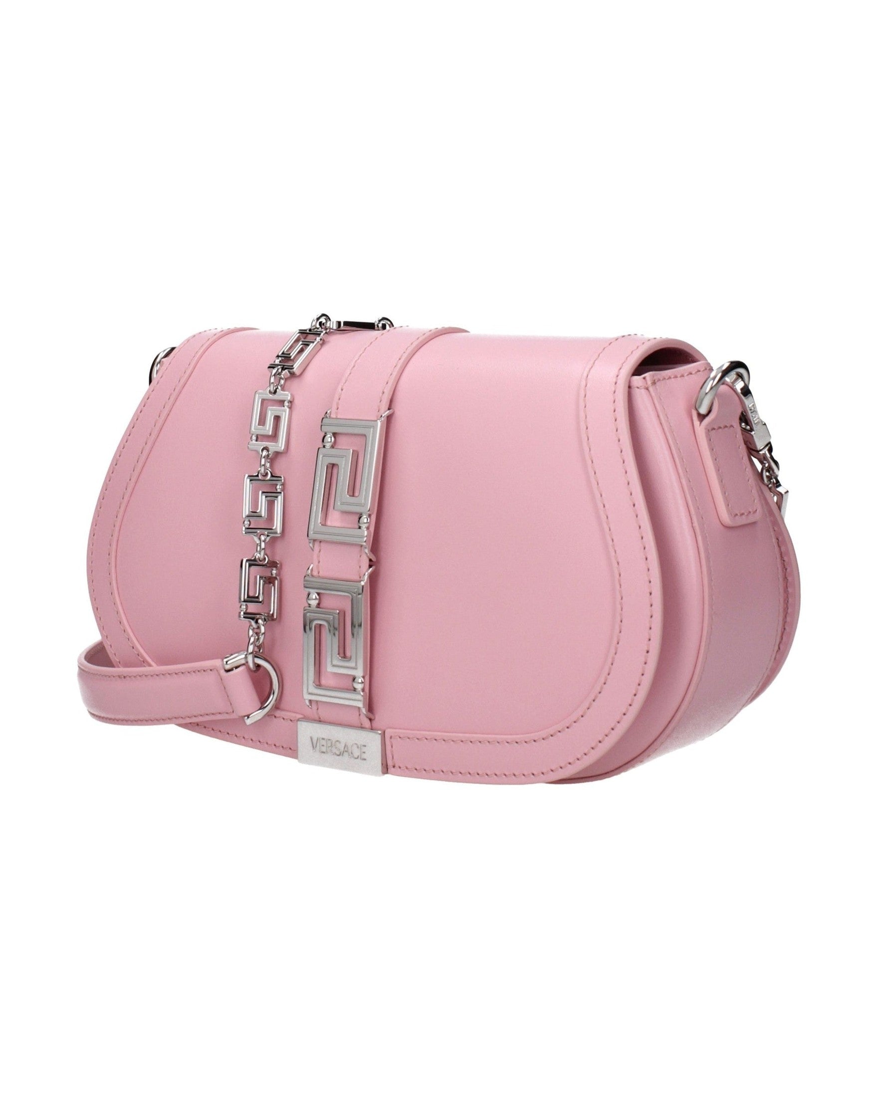 Versace Pink Leather Shoulder Bag Glam Steals