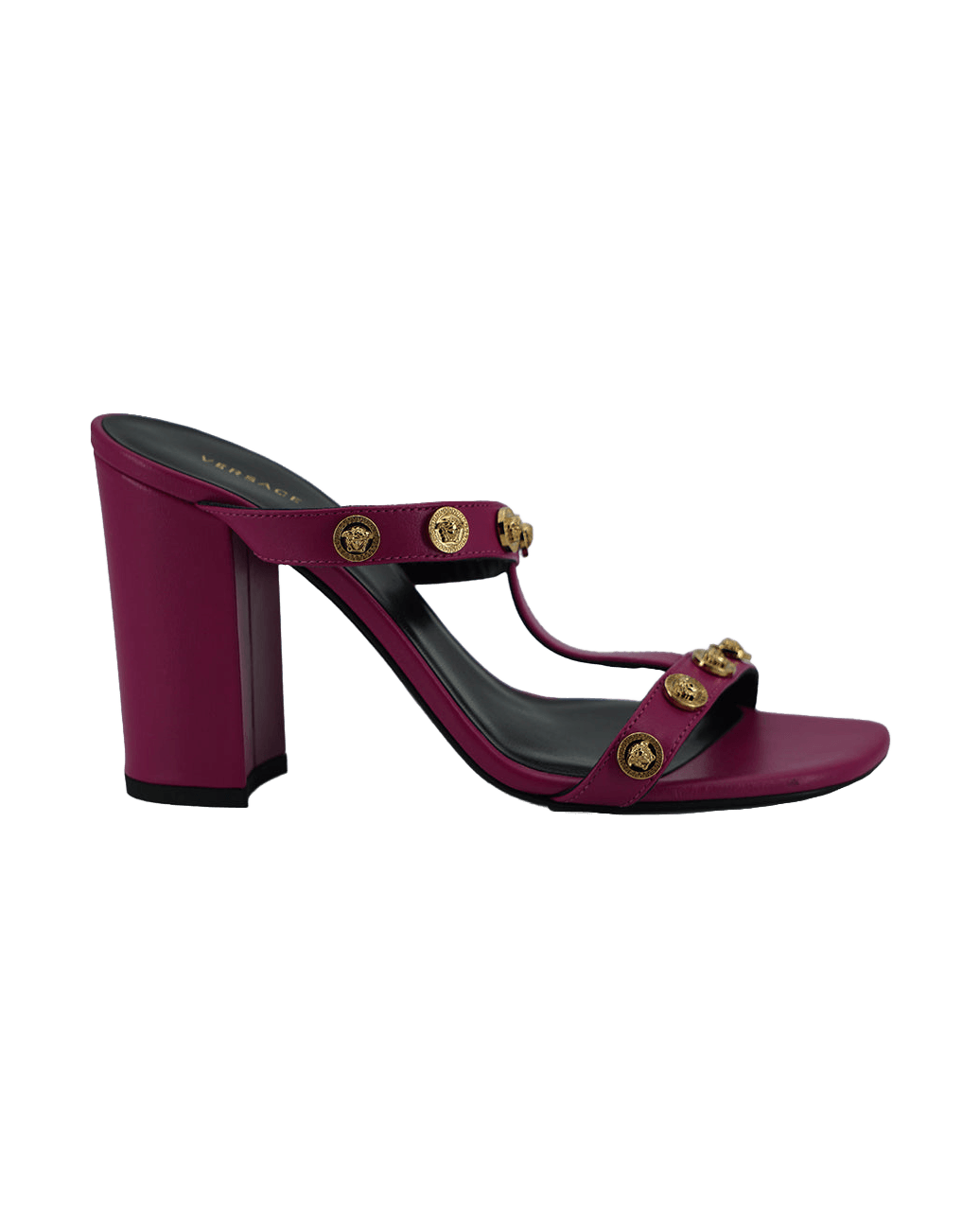 Versace Purple Leather Calf High Heel Sandals Glam Steals