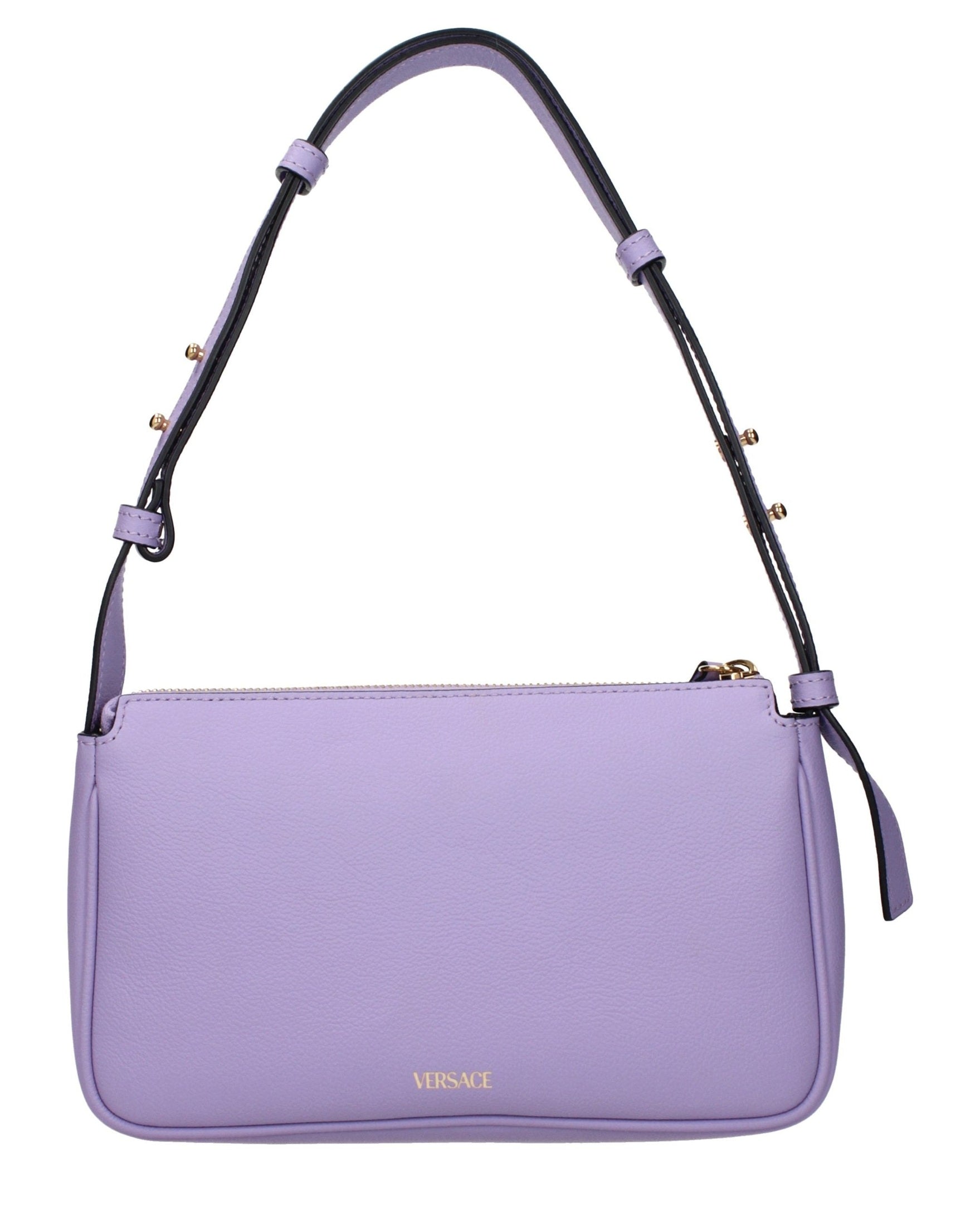 Versace Purple Leather Shoulder Bag Glam Steals