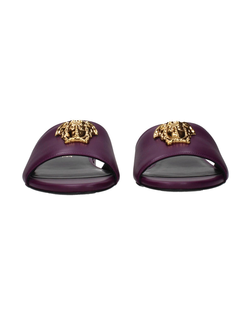 Versace Purple Leather Slippers Glam Steals
