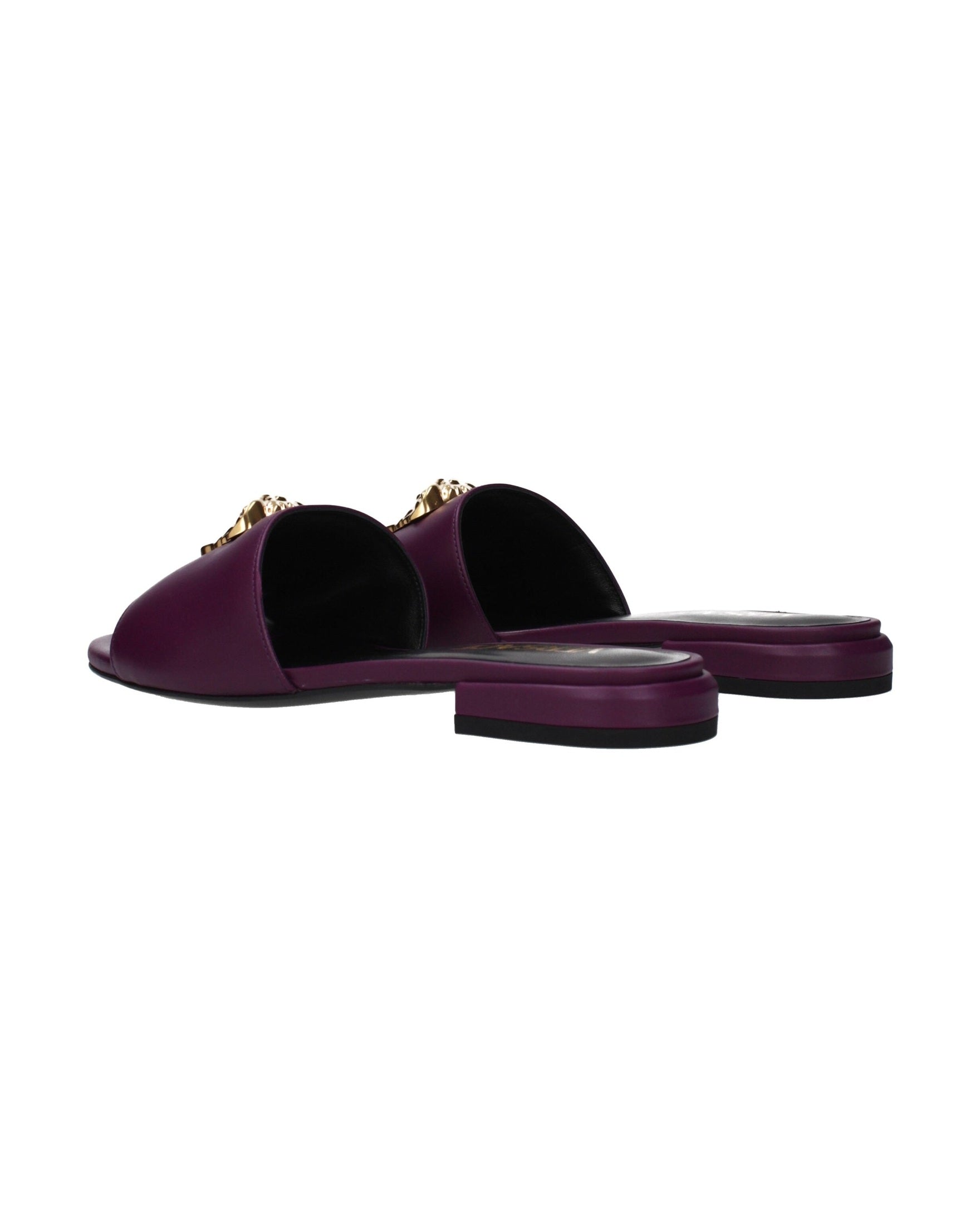 Versace Purple Leather Slippers Glam Steals