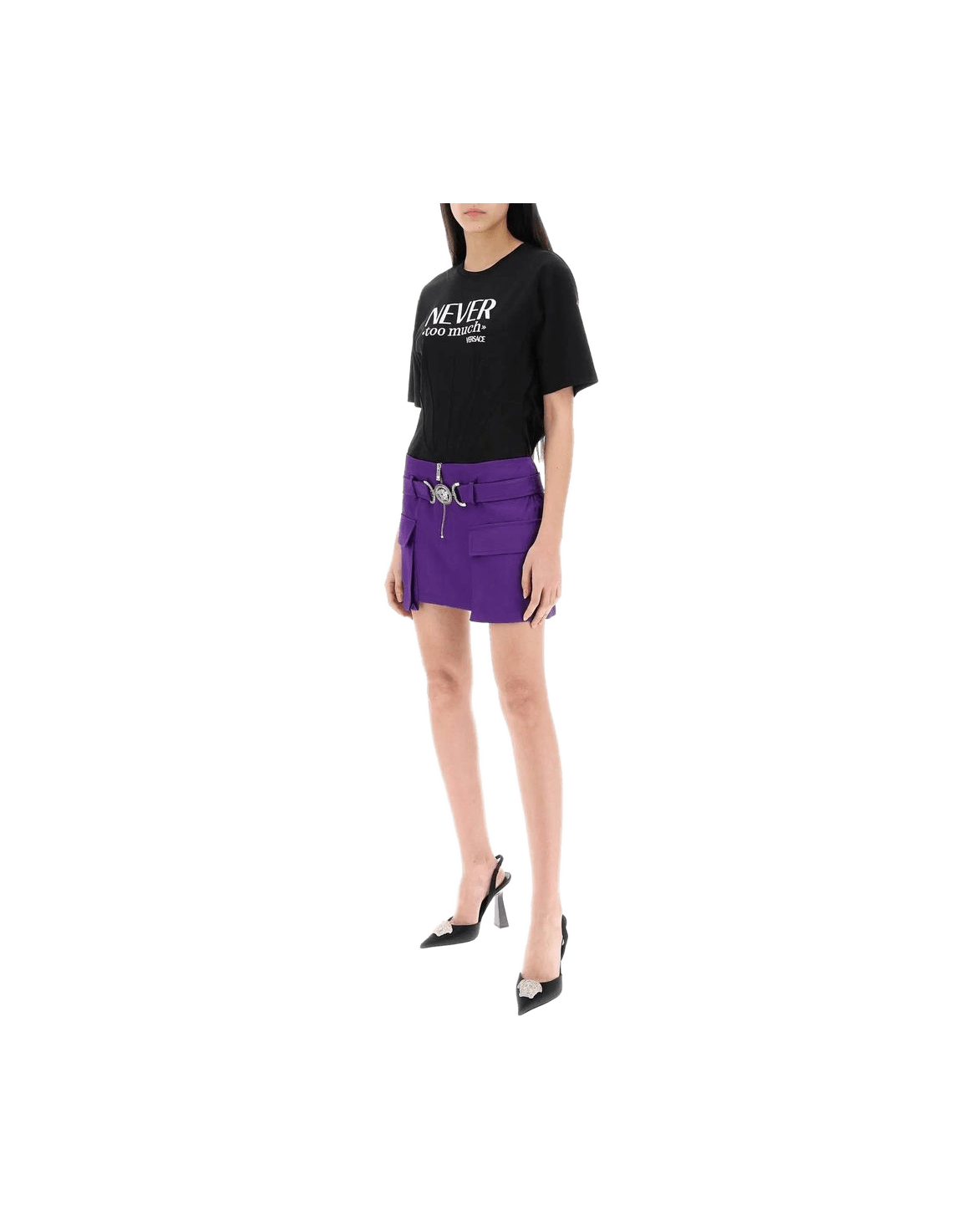 Versace Purple Viscose Mini Skirt Glam Steals