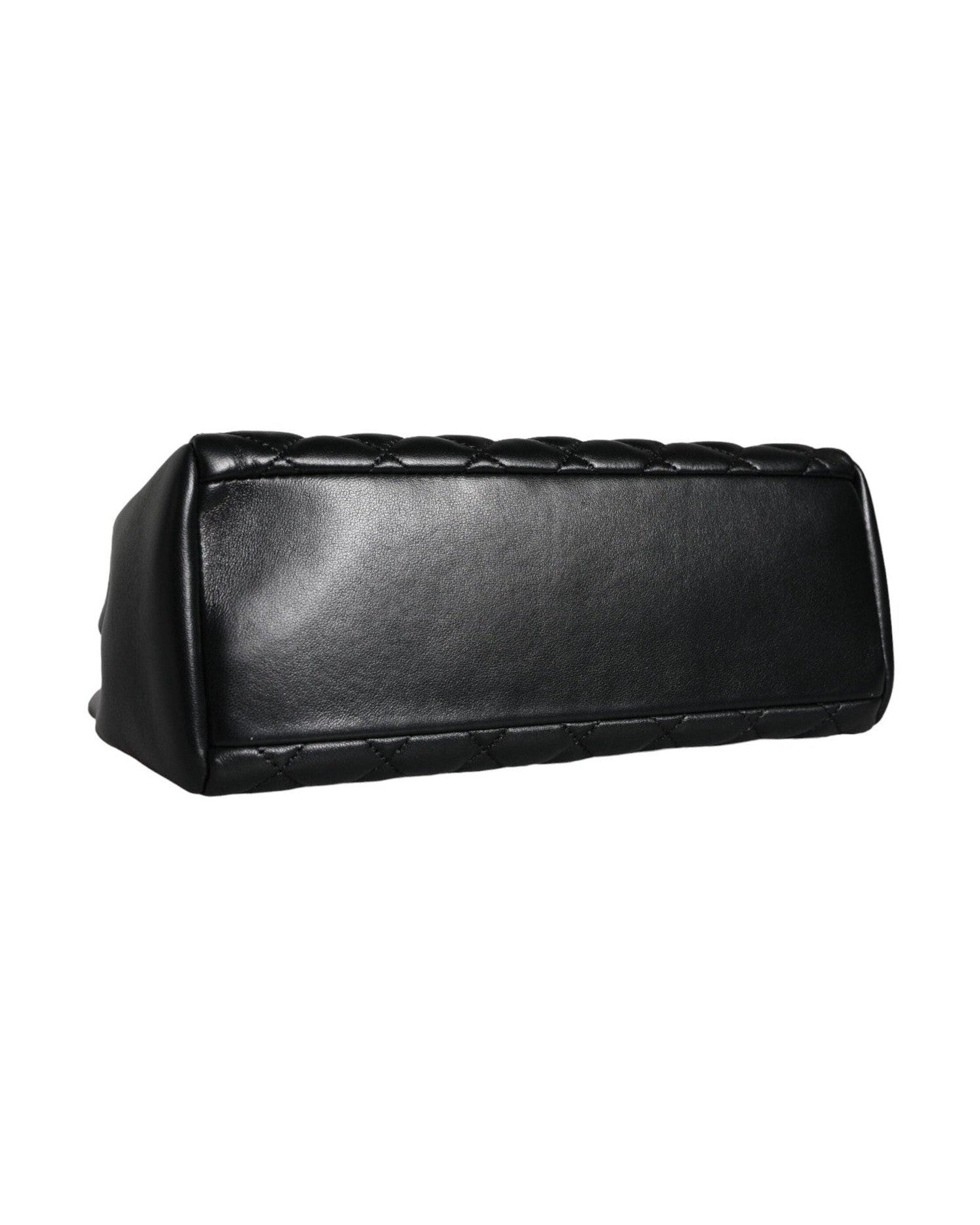 Versace Quilted Nappa Leather Shoulder Chain Strap Black Bag Glam Steals