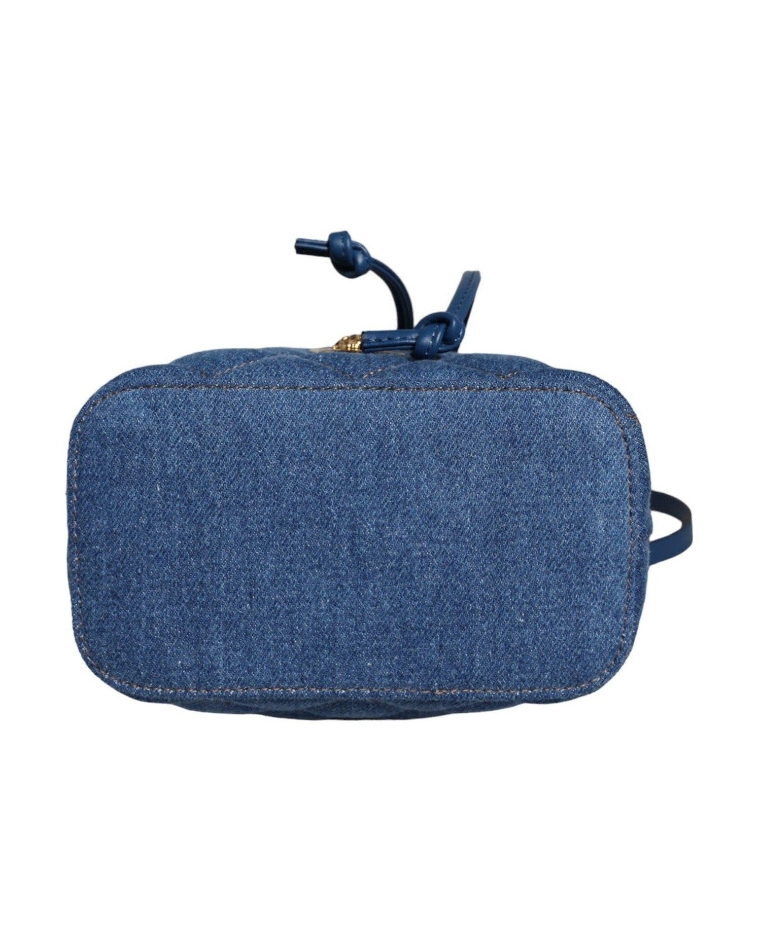 Versace Quilted Denim Leather Crossbody Shoulder Blue Bag Glam Steals