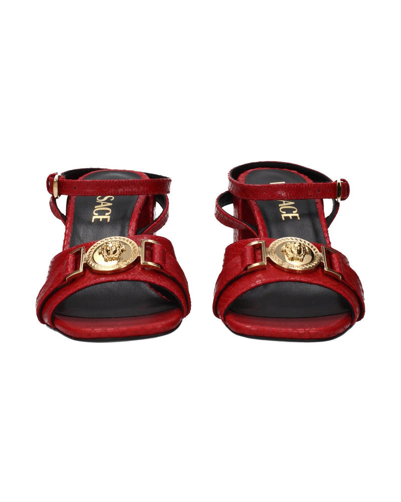 Versace Red Leather Platform Sandals Glam Steals