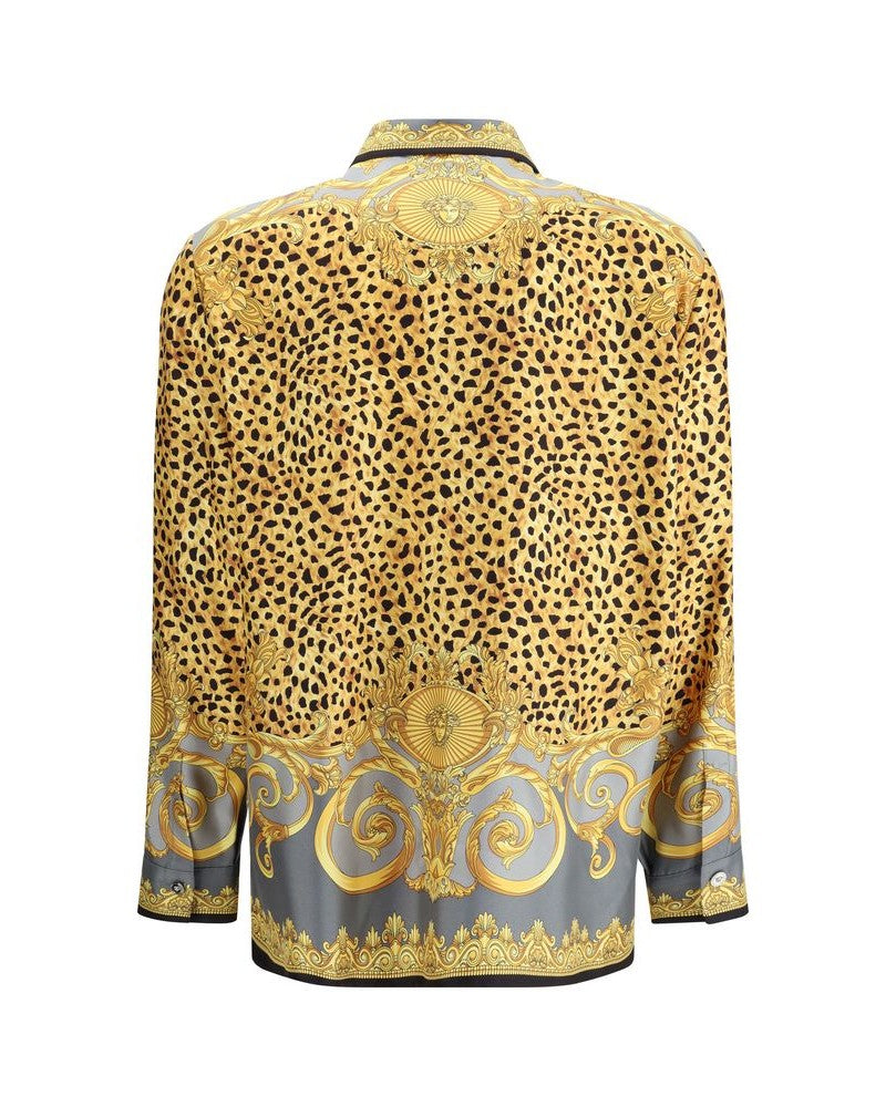 Versace Silk Cheetah Foulard Shirt Glam Steals