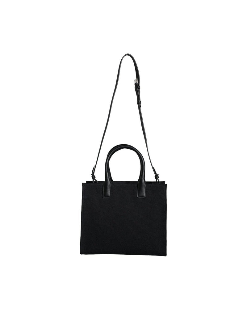 Versace Top Handle Canvas Leather Logo Crossbody Tote Black Bag Glam Steals