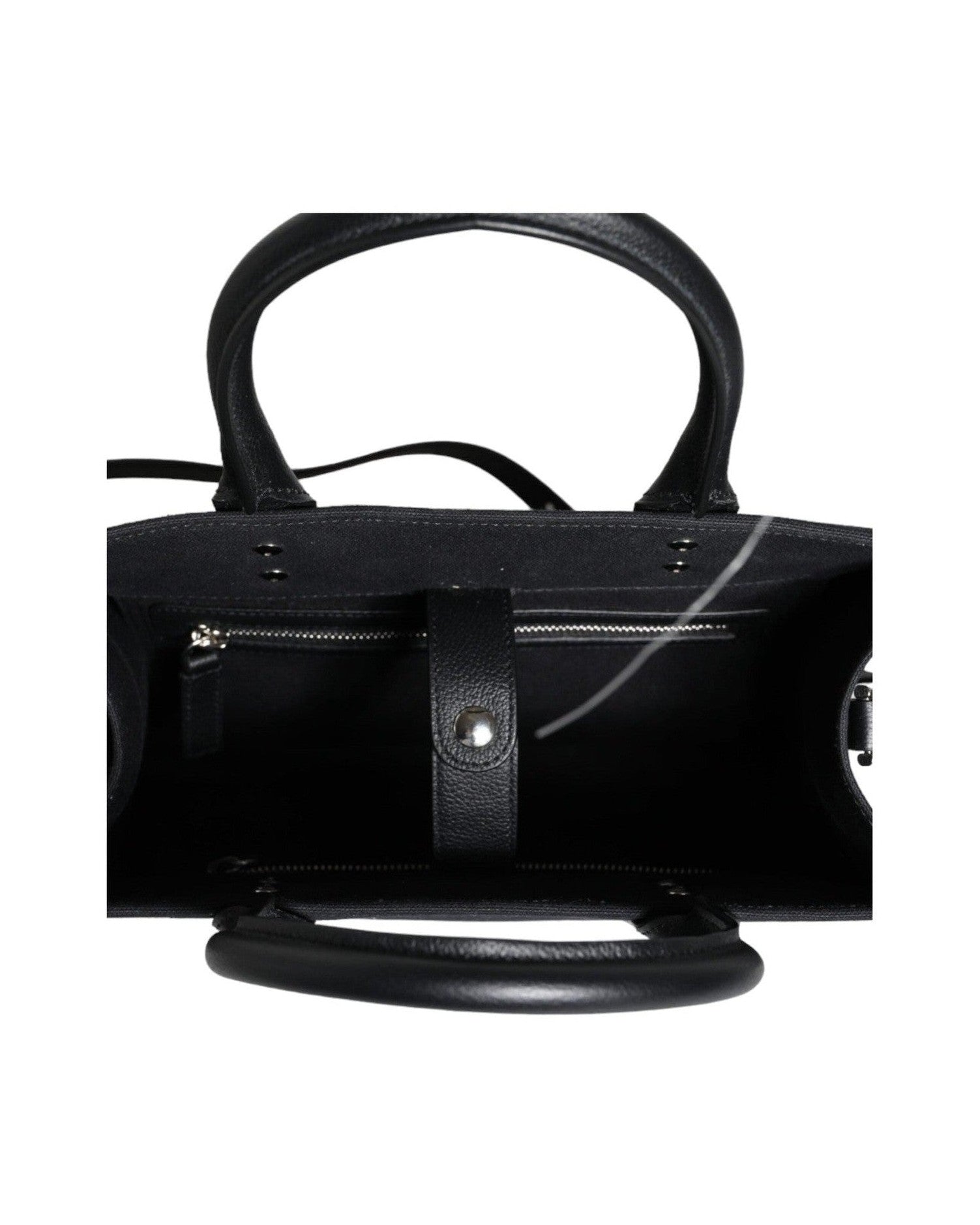 Versace Top Handle Canvas Leather Logo Crossbody Tote Black Bag Glam Steals