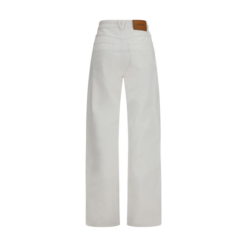 Versace White Cotton Straight Leg Jeans Glam Steals