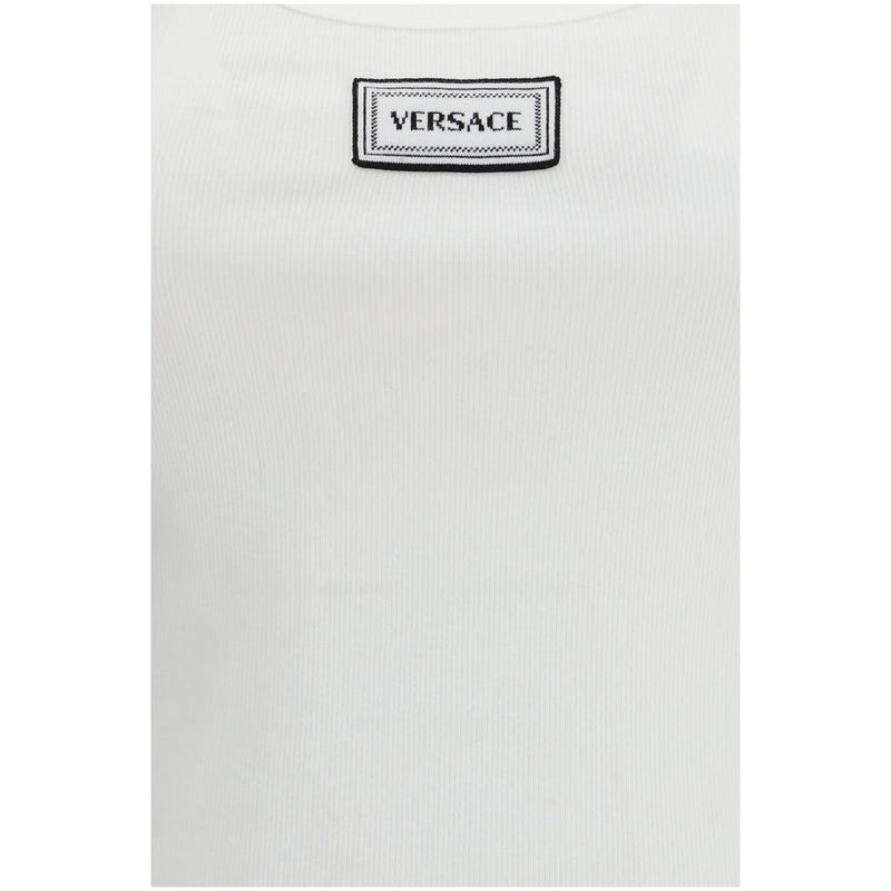 Versace White Cotton Top Glam Steals