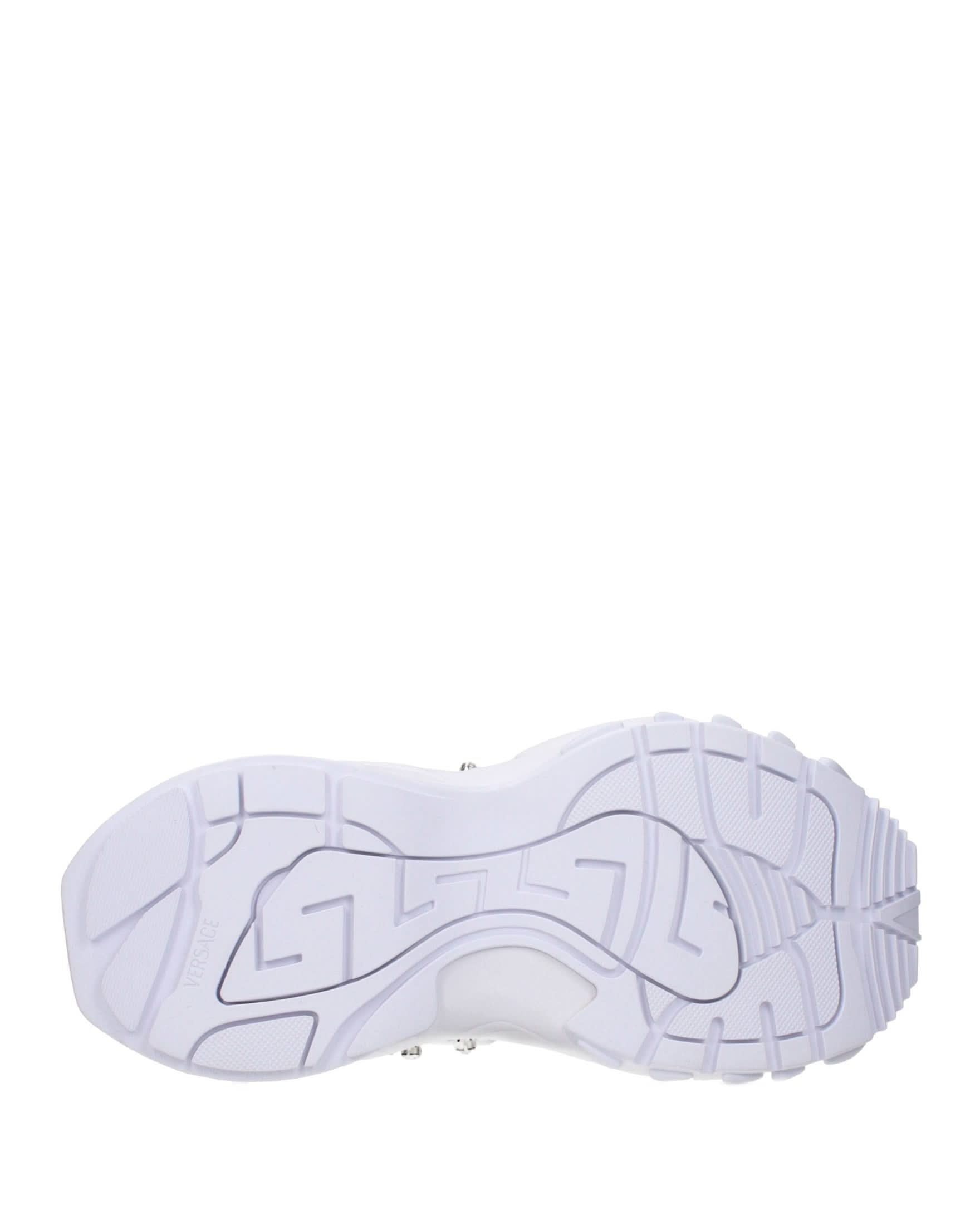 Versace White Fabric Sneakers Glam Steals