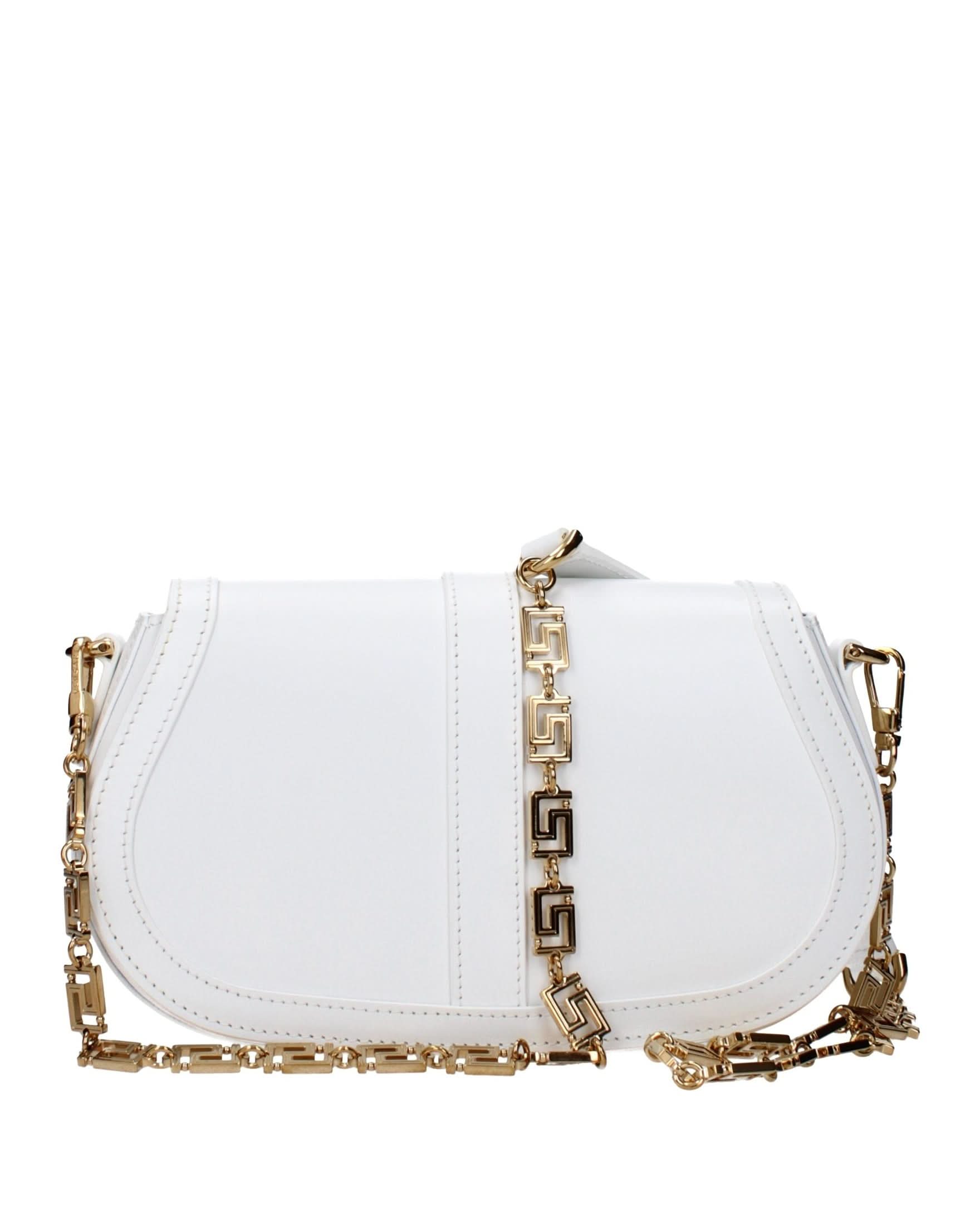 Versace White Leather Crossbody Bag Glam Steals