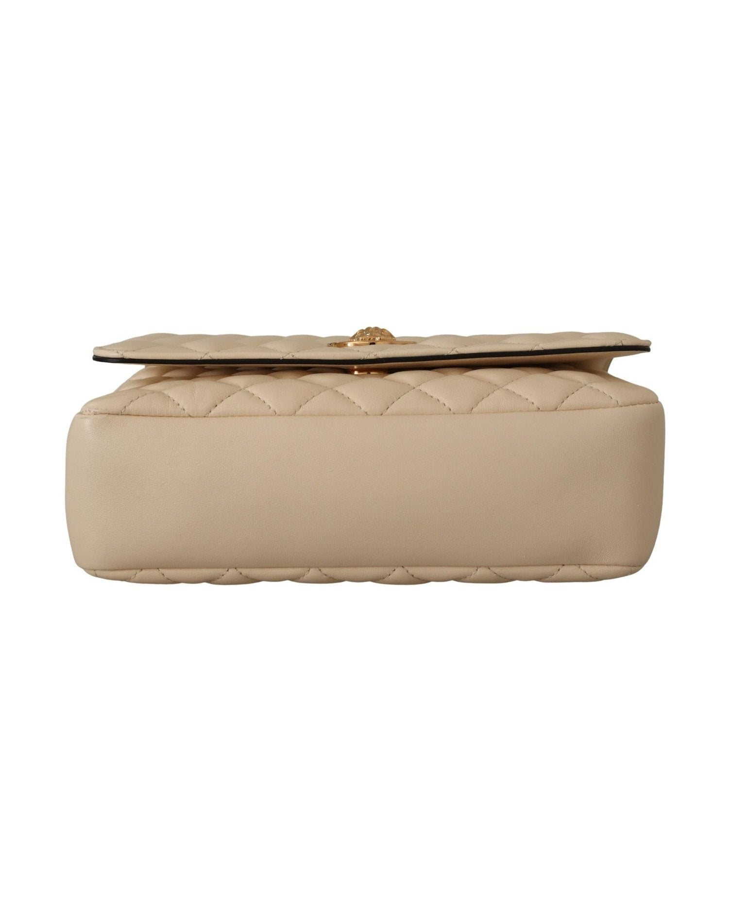 Versace White Leather Elegant Nappa Shoulder Bag Glam Steals