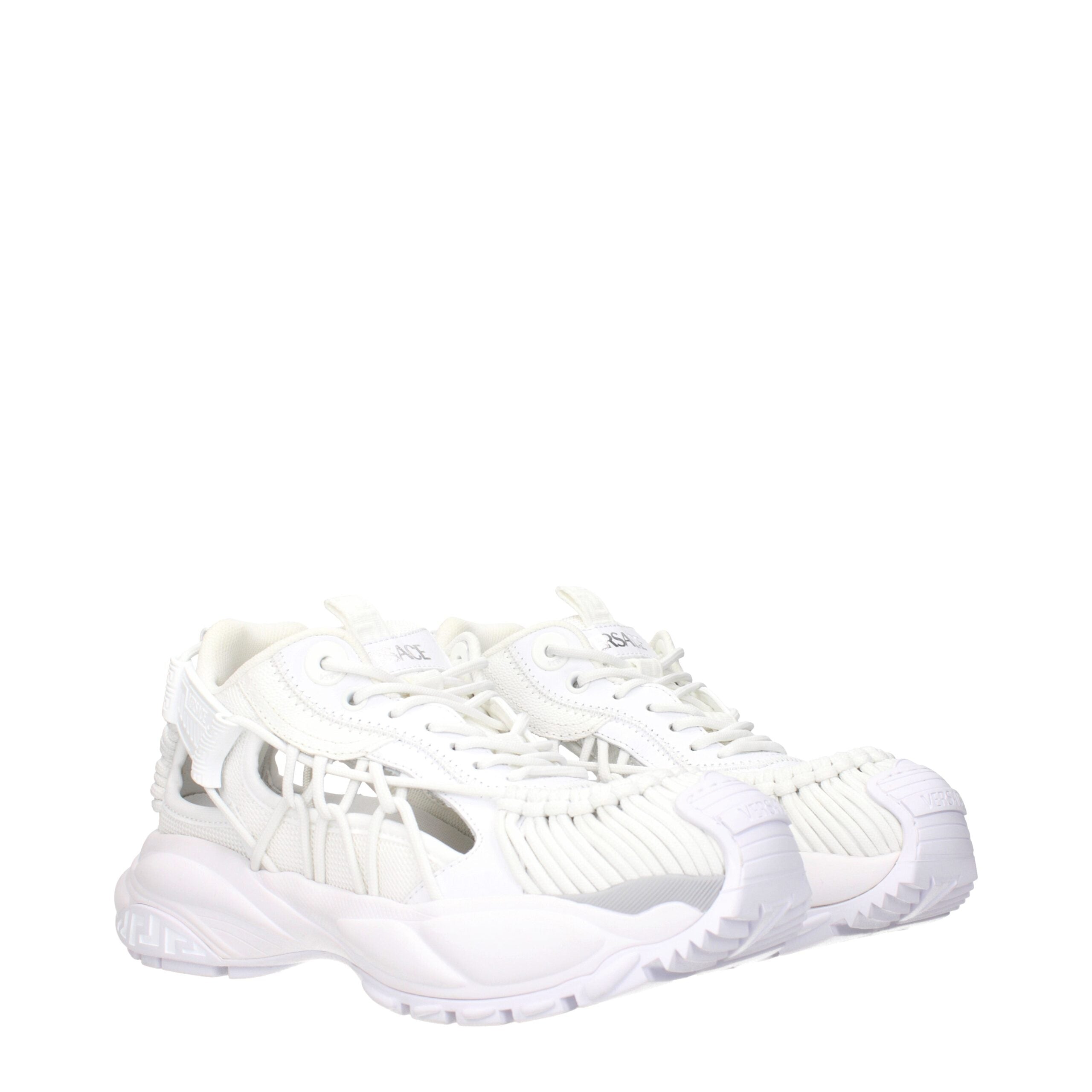 Versace White Leather Low Top Glam Steals