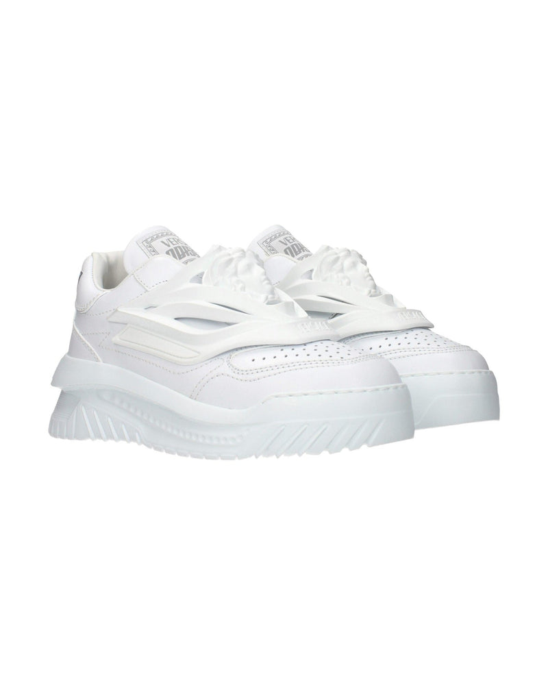 Versace White Leather Low Top Sneakers Glam Steals