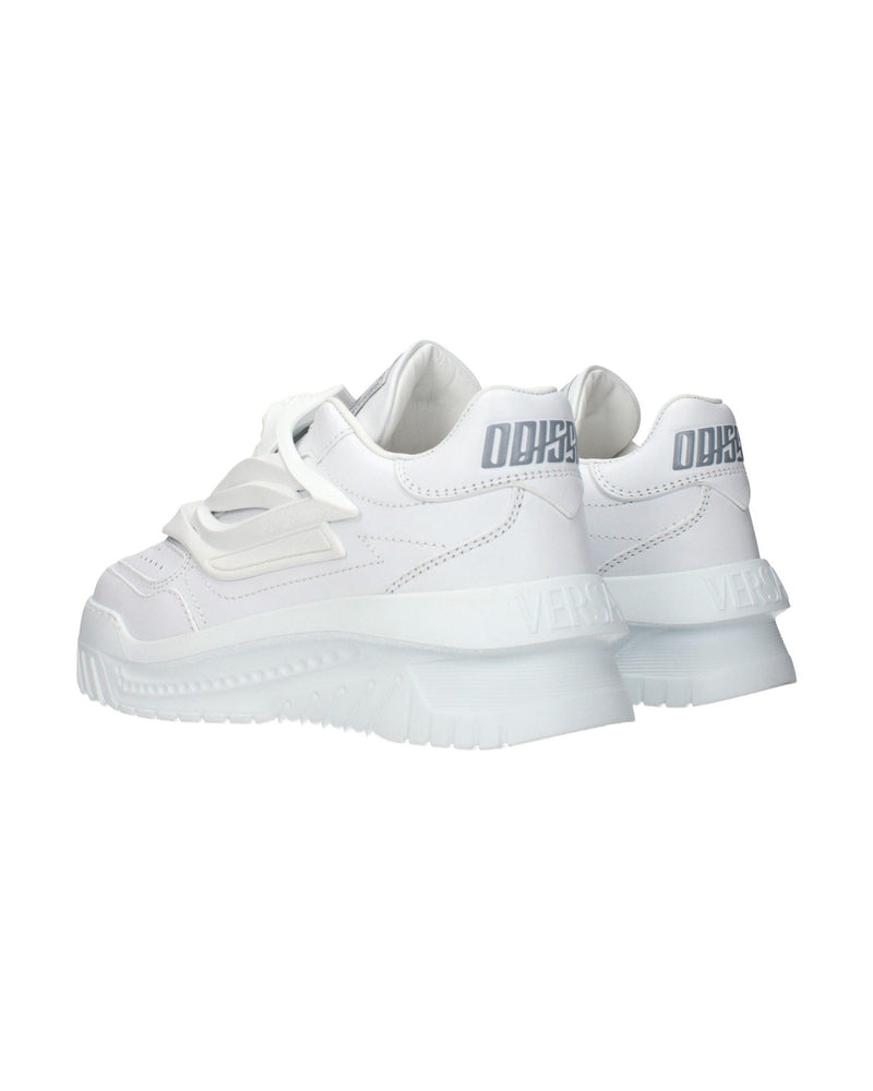 Versace White Leather Low Top Sneakers Glam Steals