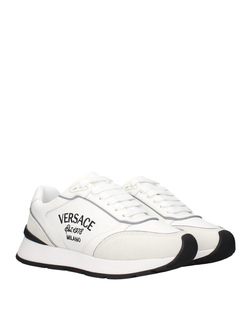 Versace White Leather Low Top Sneakers Glam Steals