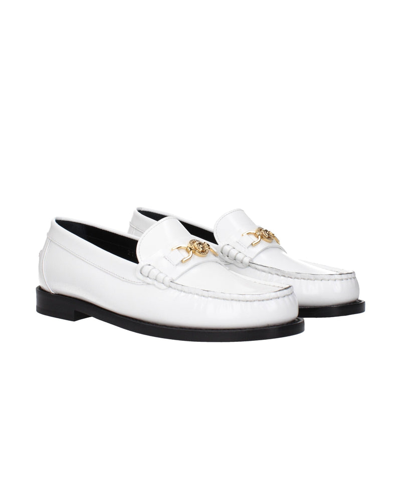 Versace White Leather Slip On Loafers Glam Steals